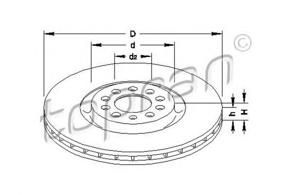 Disc frana AUDI TT Roadster 8N9 TOPRAN 109524