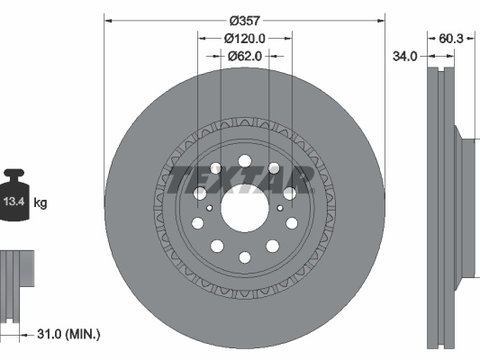 Disc frana Axa fata dreapta (92224303 TEXTAR) LEXUS