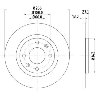 Disc frana Axa fata stanga (12108539 MTR) CITRO�N,PEUGEOT 301|BERLINGO, BERLINGO / BERLINGO FIRST|C-ELYSEE|C2|C2 ENTERPRISE|C3|C4 CACTUS|GRAND RAID, PARTNER, PARTNER ESCAPADE, PARTNER PATAGONICA / URB