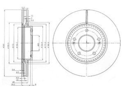 Disc frana BG4011 DELPHI pentru Kia Sportage Hyundai Ix35 Hyundai Tucson Hyundai I40 Hyundai Embera Hyundai Sonata Kia Optima Hyundai I45