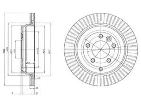 Disc frana BG4020C DELPHI pentru Land rover Discovery Land rover Lr4 Land rover Lr3 Land rover Range rover