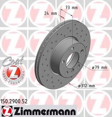 Disc frana BMW 3 limuzina (E90), BMW 1 (F20), BMW 3 (F30, F35, F80) - ZIMMERMANN 150.2900.52