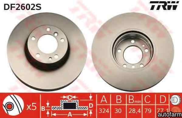 Disc frana BMW 5 Touring E39 TRW DF2602S