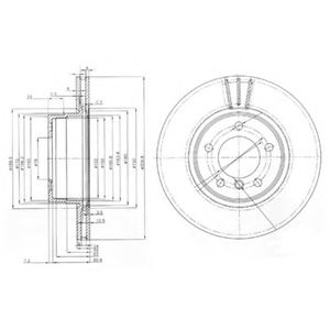 Disc frana BMW 5 Touring (E61) (2004 - 2010) DELPHI BG3870