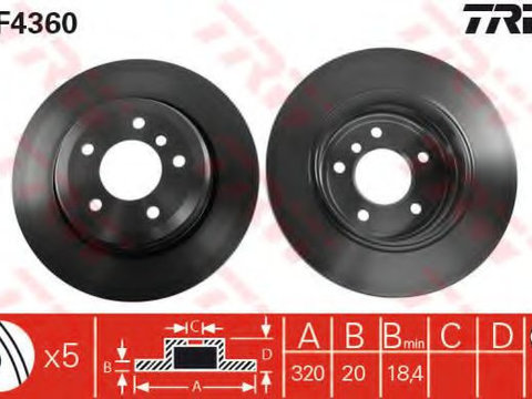 Disc frana BMW 6 (E63) (2004 - 2010) TRW DF4360