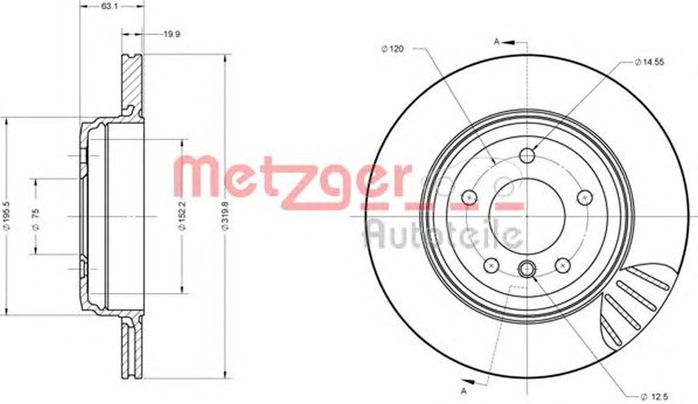 Disc frana BMW 6 E63 METZGER 6110259