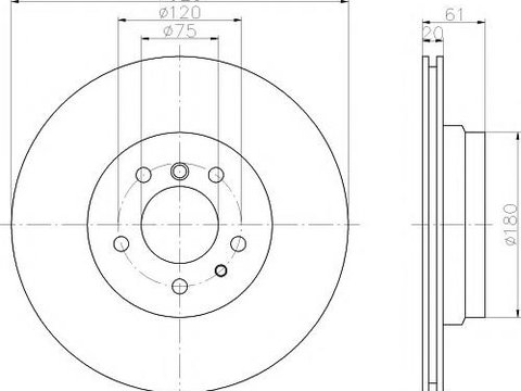 Disc frana BMW 8 (E31), BMW 7 limuzina (E38), BMW Z8 (E52) - HELLA PAGID 8DD 355 104-571