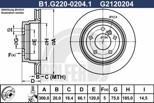 Disc frana BMW Seria 1 (E87) (2003 - 2013) GALFER B1.G220-0204.1 piesa NOUA
