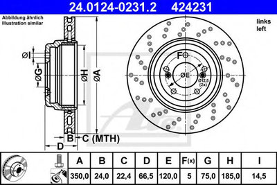 Disc frana BMW Seria 3 (E90) (2005 - 2011) ATE 24.