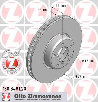 Disc frana BMW Seria 5 (E60) (2003 - 2010) ZIMMERMANN 150.3481.20