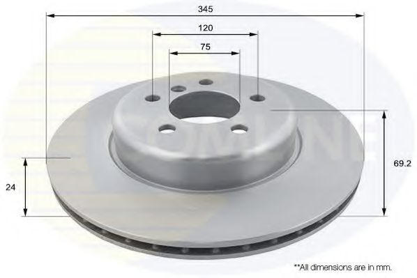 Disc frana BMW Seria 5 Touring (F11) (2010 - 2016) COMLINE ADC1788V