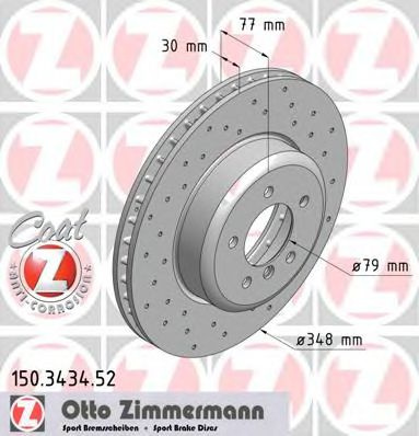 Disc frana BMW Seria 6 Cabriolet (E64) (2004 - 2010) ZIMMERMANN 150.3434.52 piesa NOUA