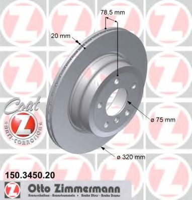 Disc frana BMW X5 (F15, F85) (2013 - 2016) ZIMMERMANN 150.3450.20