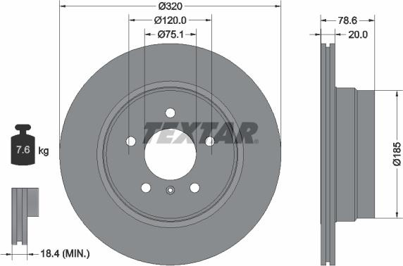 Disc frana BMW X6 F16 F86 TEXTAR 92161103
