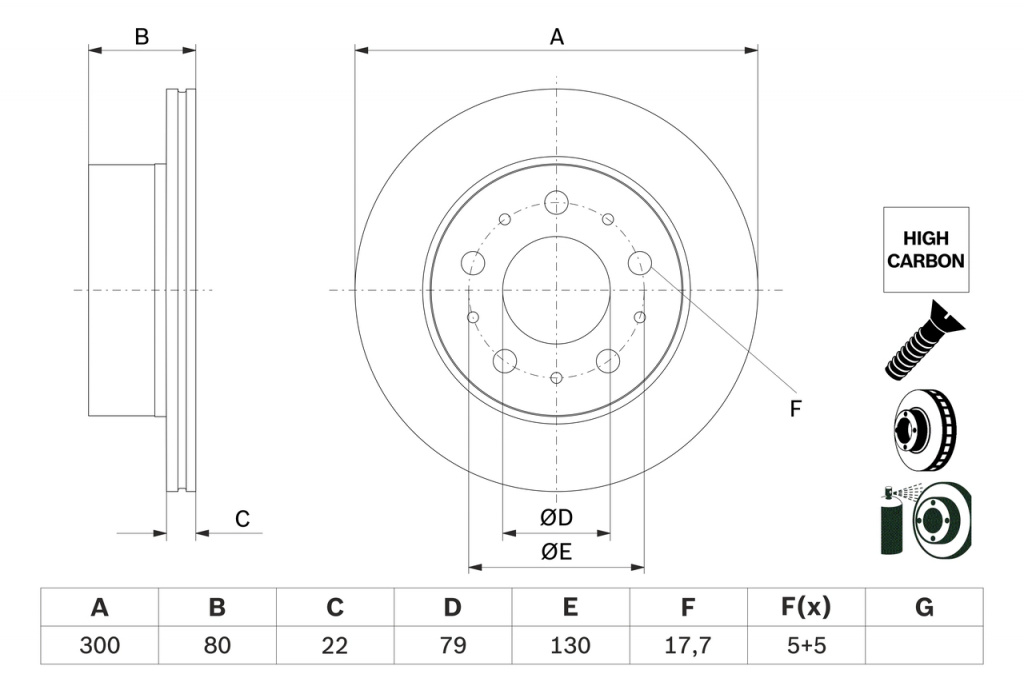 Disc frana BOSCH 0 986 479 E02 pentru OPEL MOVANO C caroserie (U9) 2021-2025