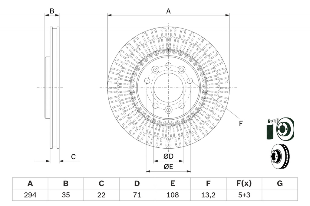 Disc frana BOSCH 0 986 479 E32 pentru VA