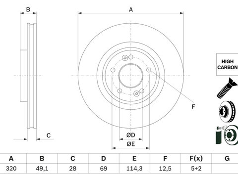 Disc frana BOSCH 0 986 479 F35