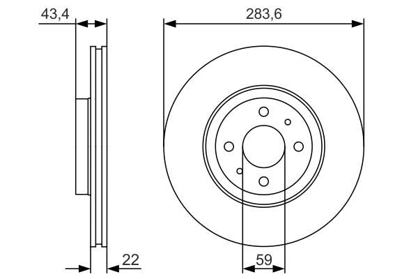 Disc frana BOSCH 0986479S01 se potriveste la FIAT STILO VAN (192_) 2001 2002 2003 2004 2005 2006 2007 2008