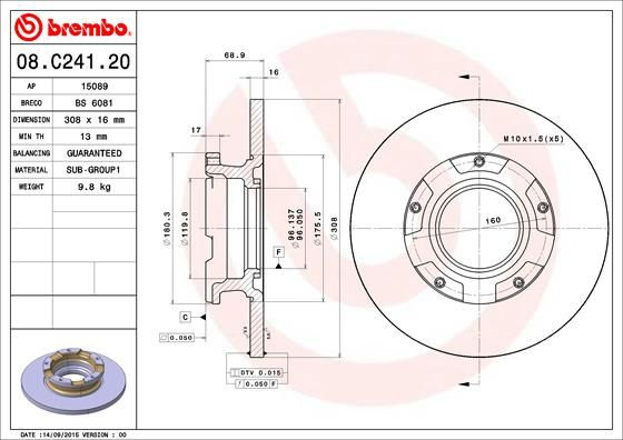 Disc frana BREMBO 08.C241.20