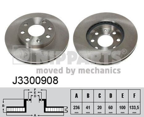 Disc frana # Chevrolet Aveo 2008 2009 2010 2011 2012 2013 2014 2015 2016 2017 2018 2019 2020 2021 2022 2023 2024 2025 # J3300908 # NIPPARTS