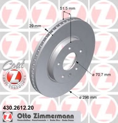 Disc frana CHEVROLET CAPTIVA (C100, C140) (2006 - 2016) ZIMMERMANN 430.2612.20 piesa NOUA