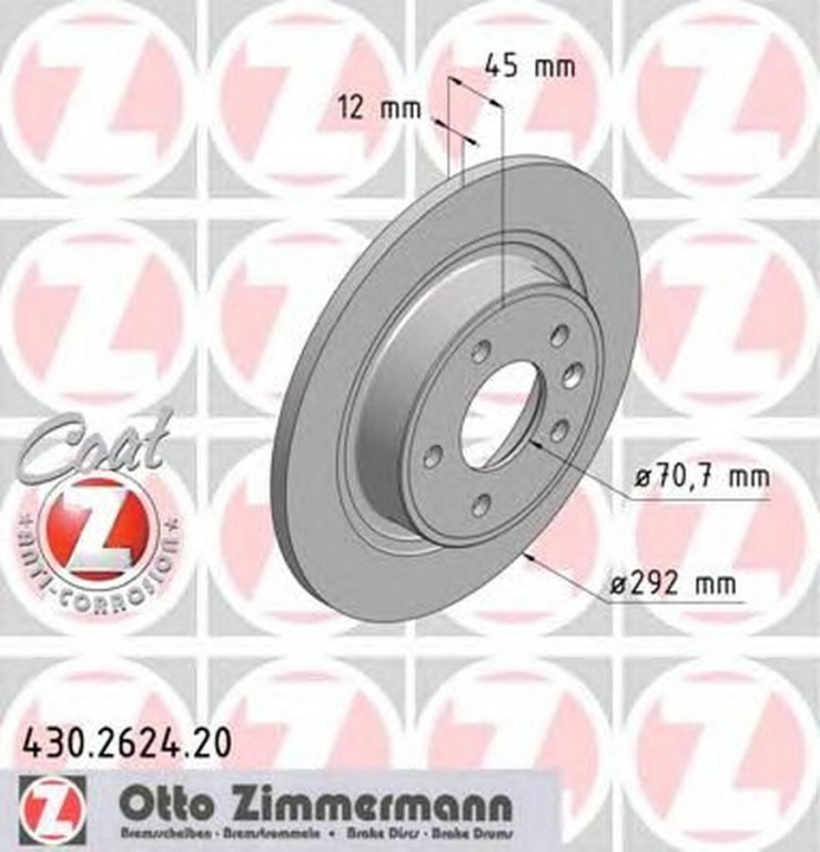 Disc frana CHEVROLET CRUZE Station Wagon J308 ZIMMERMANN 430262420