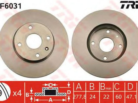 Disc frana CHEVROLET EPICA KL1 TRW DF6031 PieseDeTop