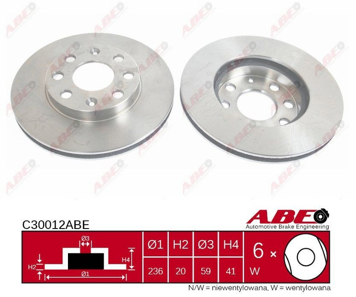 Disc frana CHEVROLET KALOS Producator ABE C30012ABE