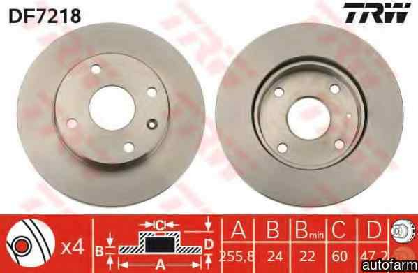 Disc frana CHEVROLET LACETTI J200 TRW DF7218