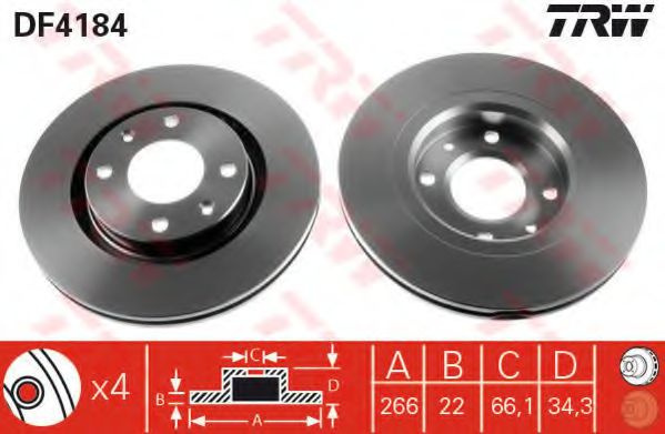 Disc frana CITROËN C2 (JM_) (2003 - 2016) QWP WBD119