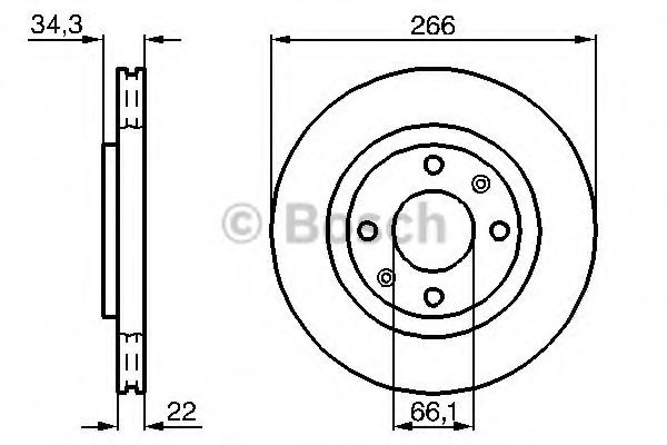 Disc frana CITROËN C4 CACTUS (2014 - 2016) Bosch 