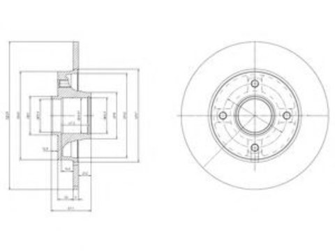 Disc frana CITROËN C4 II (B7) (2009 - 2016) DELPHI BG9022RSC