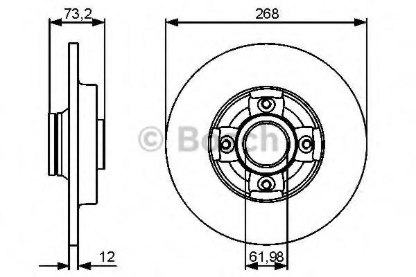 Disc frana Citroen BERLINGO (MF), Citroen C4 Picasso I (UD_), Citroen C4 Grand Picasso I (UA_) - BOSCH 0 986 479 387