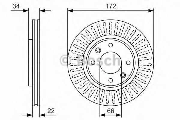 Disc frana CITROEN C3 Pluriel (HB) (2003 - 2016) BOSCH 0 986 479 R63 piesa NOUA