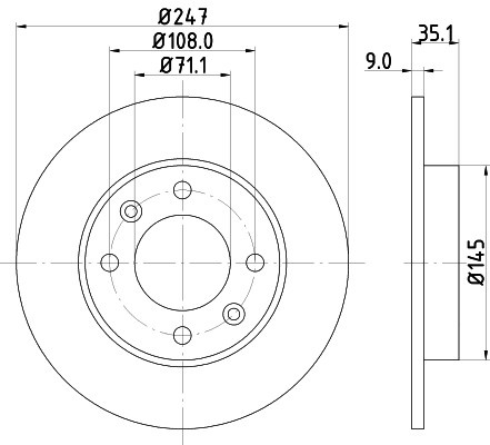 Disc frana CITROEN C3 Pluriel (HB) (2003 - 2016) KRIEGER 0950004252 piesa NOUA