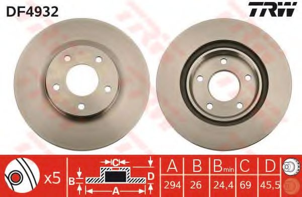 Disc frana CITROEN C4 AIRCROSS (2010 - 2016) TRW D