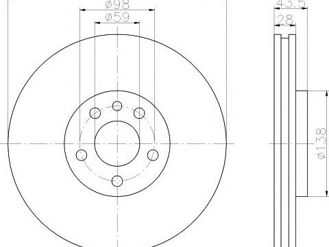 Disc frana Citroen DISPATCH (U6U), FIAT SCUDO Combinato (220P), PEUGEOT EXPERT (224) - HELLA PAGID 8DD 355 108-761