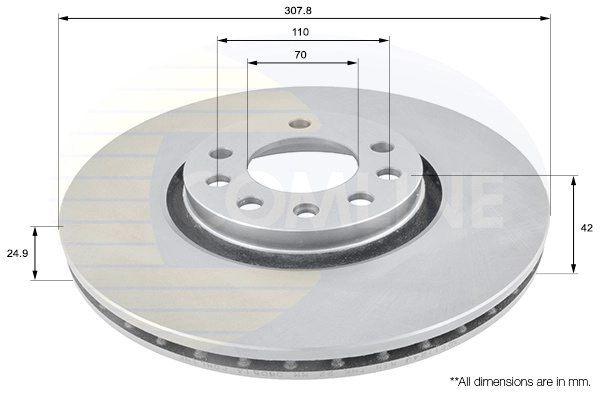 Disc frana COMLINE ADC1124V compatibil cu OPEL ZAF