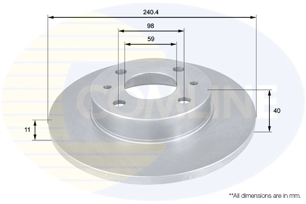 Disc frana Comline FORD KA (RU8) 2008-2016 - ADC1801
