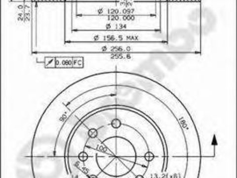 Disc frana DAEWOO ESPERO limuzina (KLEJ), DAEWOO NUBIRA (KLAJ), DAEWOO NUBIRA Break (KLAJ) - BREMBO 09.7820.10