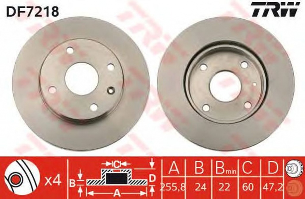 Disc frana DAEWOO LACETTI hatchback KLAN TRW DF7218