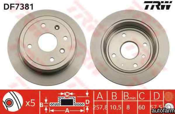 Disc frana DAEWOO LACETTI limuzina TRW DF7381
