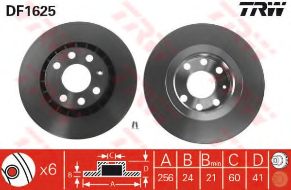 Disc frana # Daewoo Lanos 1997 1998 1999 2000 2001 2002 2003 2004 2005 2006 2007 2008 2009 2010 2011 2012 2013 2014 2015 2016 2017 2018 2019 2020 2021 2022 2023 2024 2025 # DF1625 # TRW