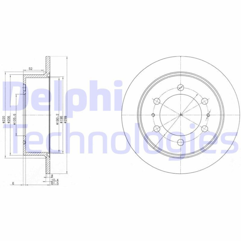 Disc frana ~ Daewoo Musso 1999 2000 2001 2002 2003 2004 2005 2006 2007 2008 2009 2010 2011 2012 2013 2014 2015 2016 2017 2018 2019 2020 2021 2022 2023 2024 ~ BG3522 ~ DELPHI