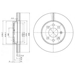 Disc frana DAEWOO NUBIRA (KLAJ) (1997 - 2016) DELPHI BG3334 piesa NOUA