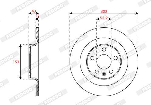 Disc frana ~ DDF2827C ~ FERODO ~ pentru XC60 II (246) T5 SUV 1,969 250 benzina