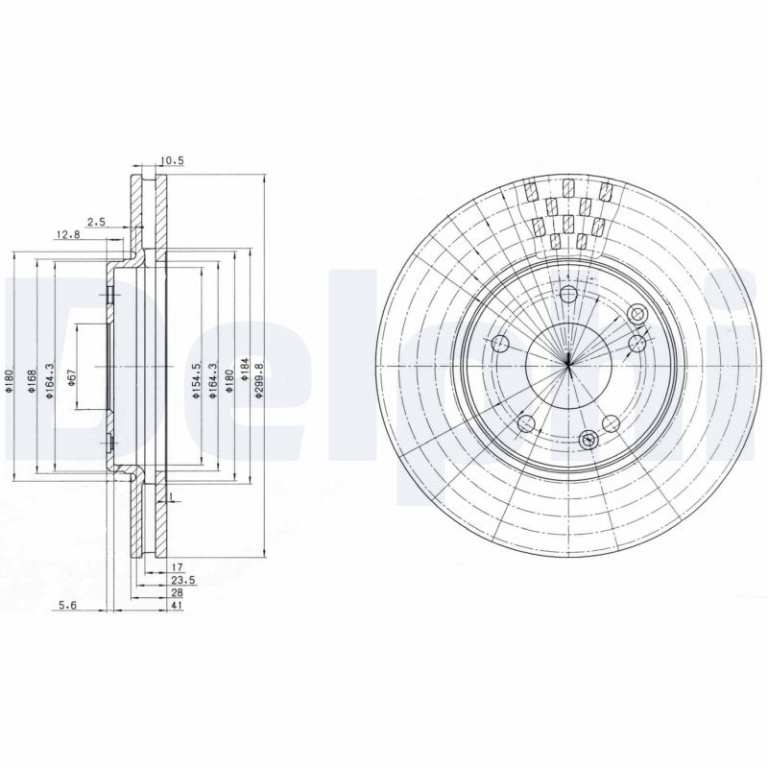Disc frana DELPHI BG3396 se potriveste la MERCEDES-BENZ C-CLASS T-Model (S203) 2001 2002 2003 2004 2005 2006 2007