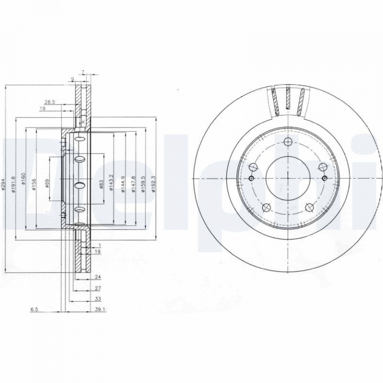 Disc frana DELPHI BG4038C pentru masina PEUGEOT 40