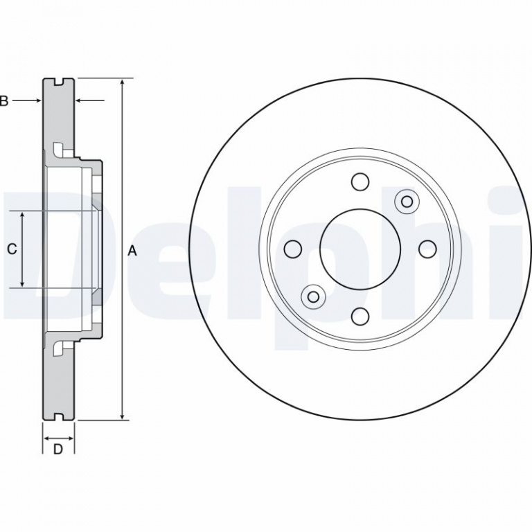 Disc frana DELPHI BG4459C compatibil cu NISSAN MICRA V (K14) 2018 2019 2020 2021 2022 2023 2024 2025