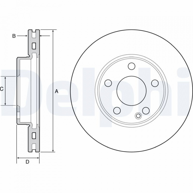 Disc frana DELPHI BG4554C compatibil cu MERCEDES-BENZ CLA cupe (C117) 2013 2014 2015 2016 2017 2018 2019